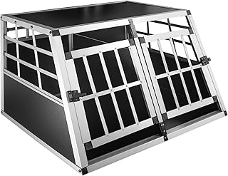 Petigi Hundebox Hundetransportbox Auto Alu Hunde Transportbox Aluminium Kofferraum Transport Box für Hund Dog Autobox 89 x 69 x 50 cm Haustier Käfig product image
