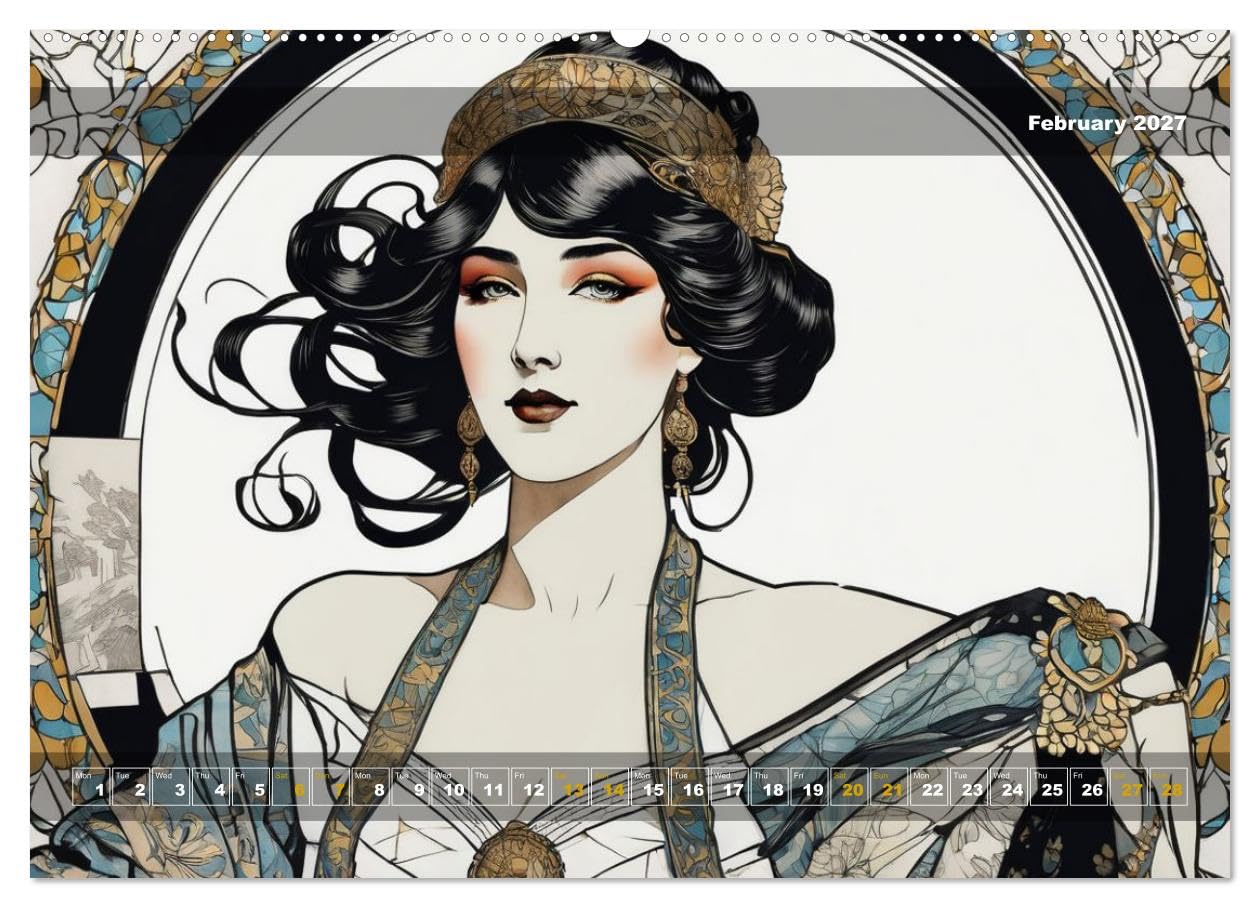 Yolanda's portraits, a graphic portfolio (High Quality Premium Wall Calendar 2027 DIN A2 landscape),CALVENDO 12 Month Wall Calendar: A face in twelve pictorial manifestations