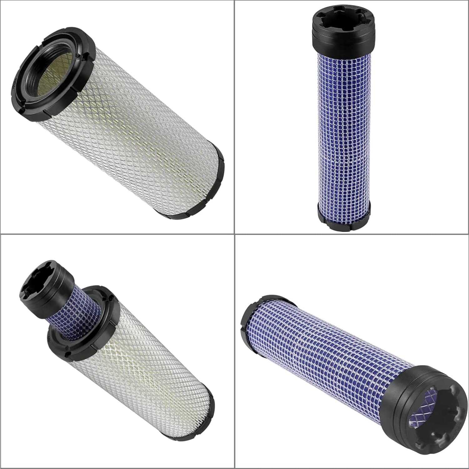 2pcs Air Filter Fits for Kawasaki 11013-7044 11013-7045 FX691V FX730V FX751V FX801V FX850V FX1000V Kohler 25 083 01-S M131803 M131802 Donaldson P821575 P822858 Inner & Outer Air Filter Cleaners Combo