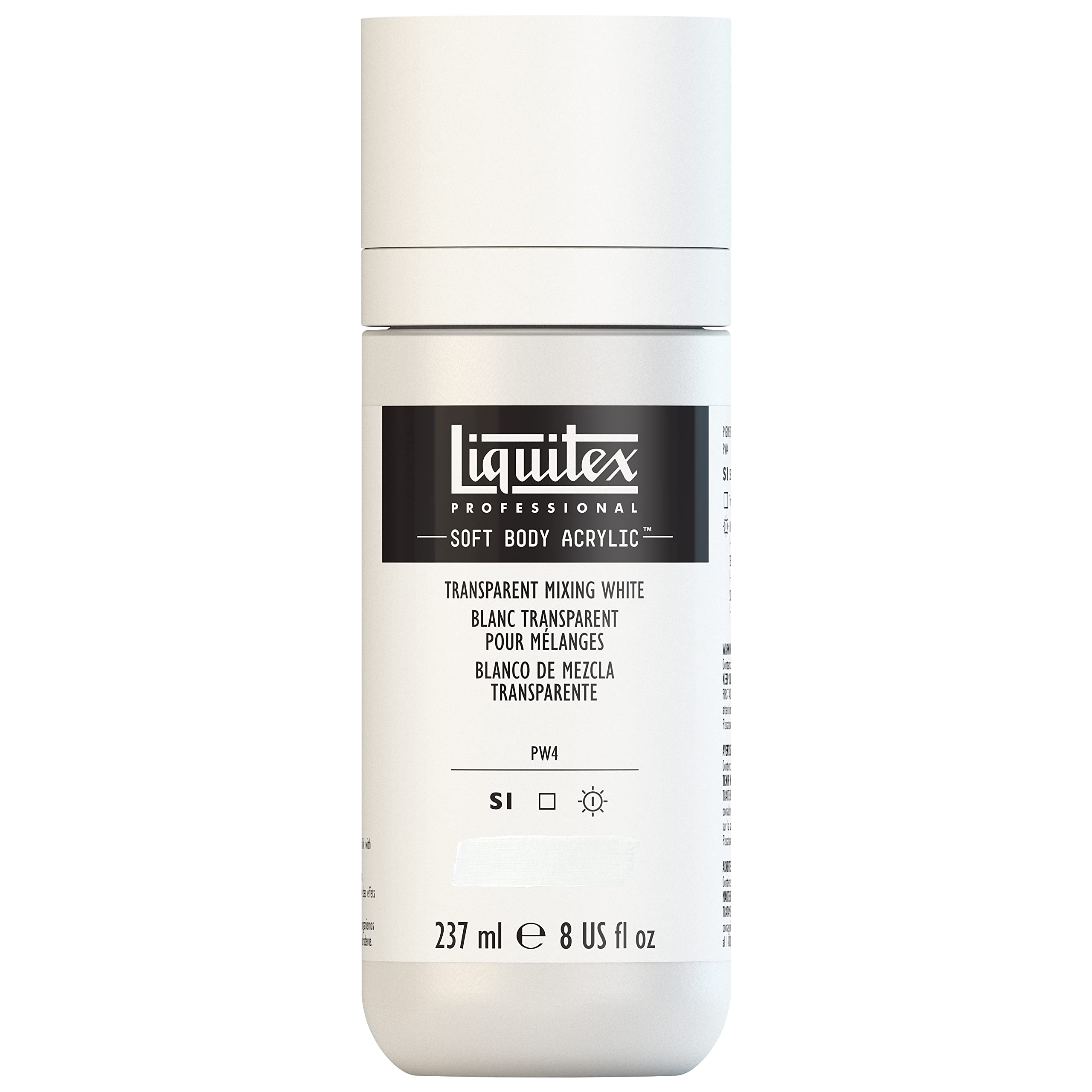 Liquitex 1923430 Soft Body Acrylic Paint, Acrylic, Mixed White Tansparent, 237 ml (Pack of 1) — image 1