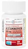 Acetaminophen 500mg Extra Strength - 100 Rapid Release Gelcaps - Over-The-Counter Medication