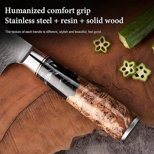 Miniatura 4 de Cuchillo de corte de carne de chef de 6 pulgadas, cuchillo de deshuesado profesional de acero de Damasco, cuchillos de cocina afilados, herramientas