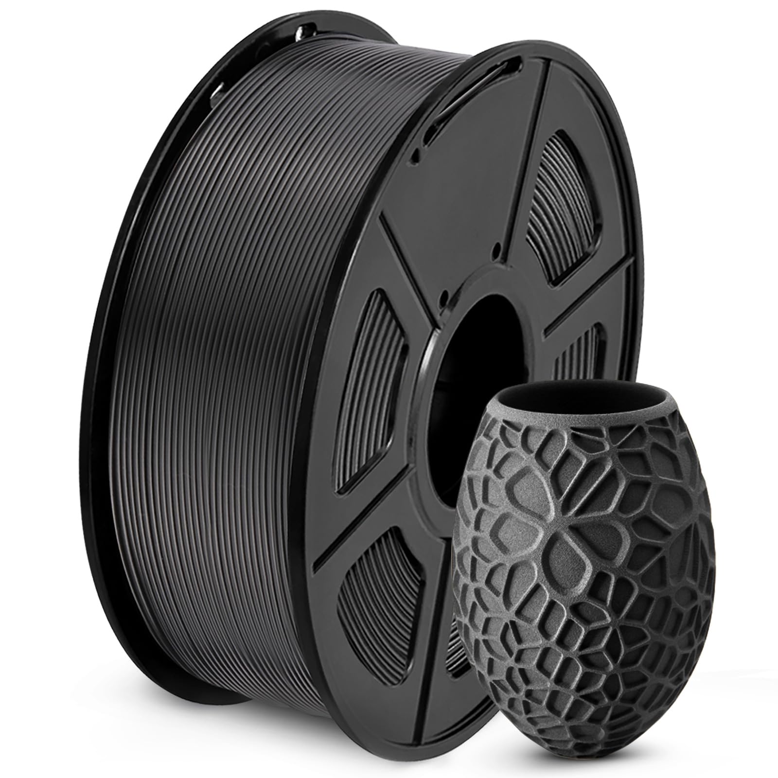 SUNLU PLA Filament 3D Printer Filament, Neatly Wound PLA Filament 1.75mm, Dimensional Accuracy +/- 0.02mm, 1KG Spool 2.2lbs. (Black)