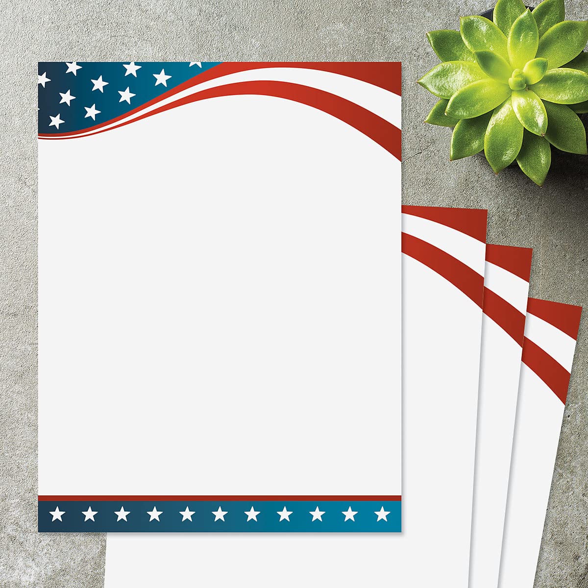 Amazon.com : 4th of July Patriotic Letter Papers - Set of 25, American Flag Stationery Papers, 8 1/2