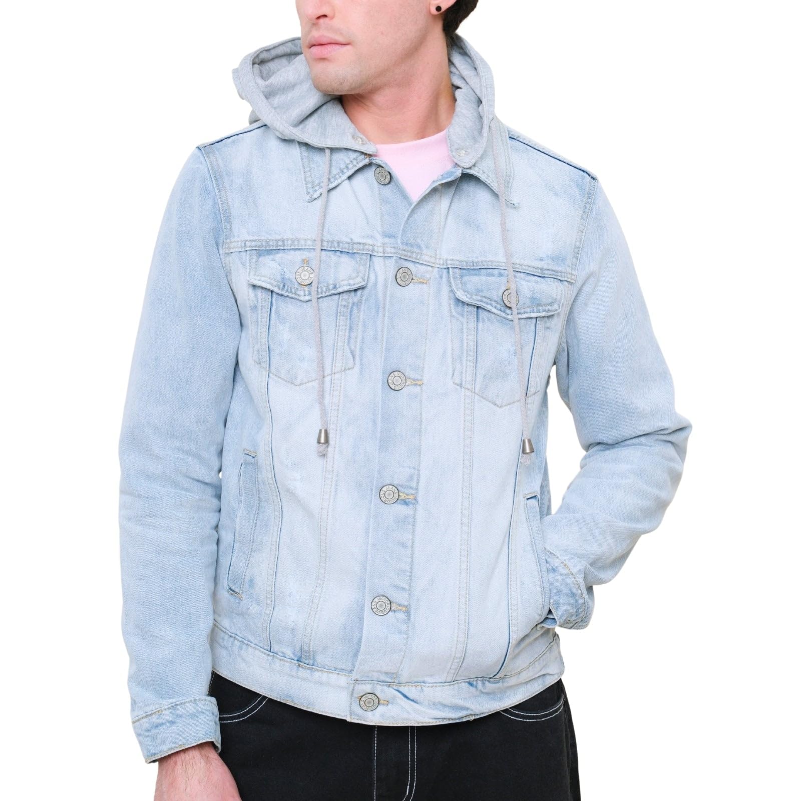 VICTORIOUS Men's Distressed Denim Jacket