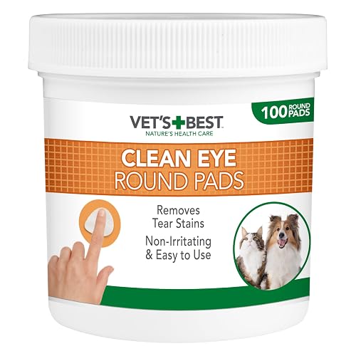 Vet's Best Almohadillas de Limpieza de Ojos Naturales para Perros 100 Unidades