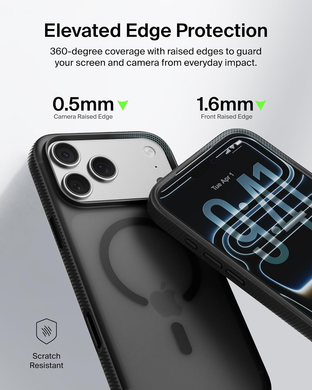 Belkin for iPhone 17 Pro Case, Grip, MagSafe Compatible w/Anti-Scratch & Anti-Yellowing Coating, Touch Sensitive Camera Control - Military Grade, Anti-Slip, Magnetic, Shockproof, Protective - Image 6