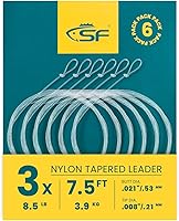 Vista 73 de SF Líder Cónico Pre-Atado con Lazo para Pesca con Mosca de Nailon Transparente para Trucha de Agua Dulce y Salada Bonefish Permit Lubina Salmón