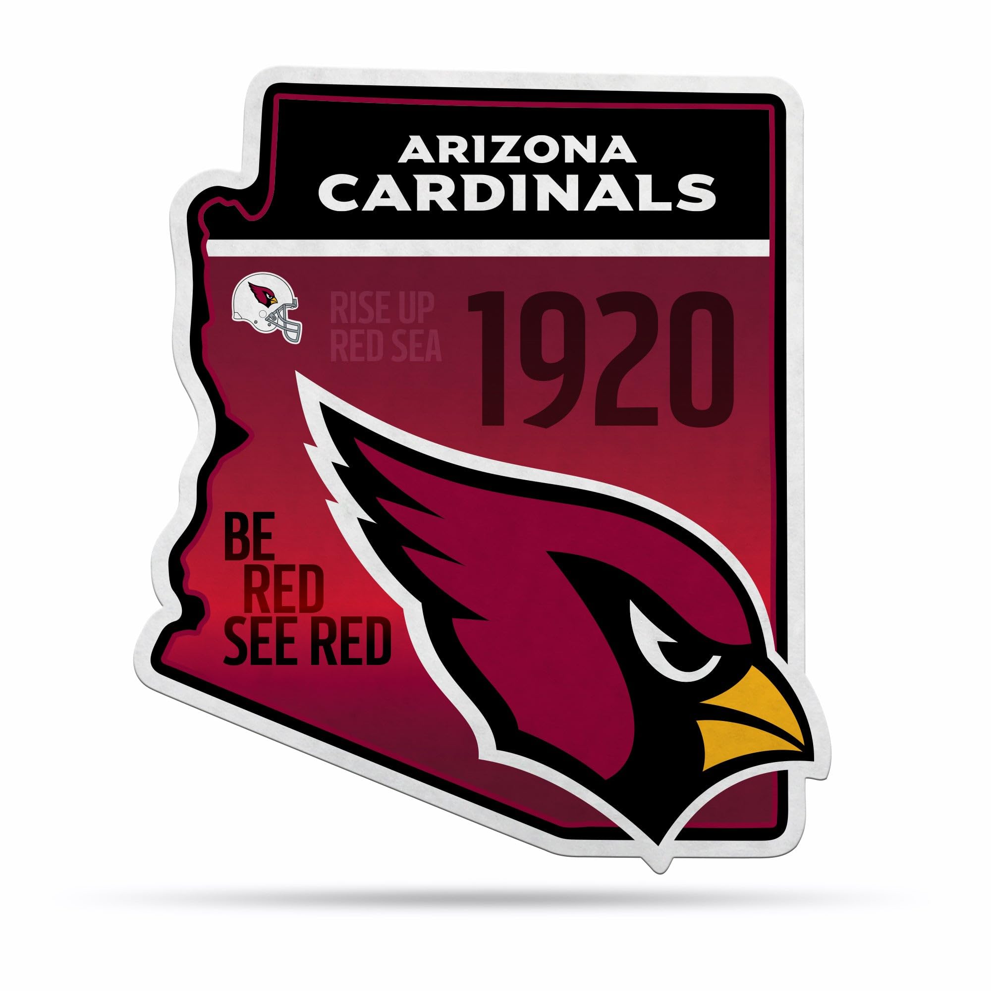 Rico Industries NFL Arizona Cardinals State Shape Shape Cut Pennant - Home and Living Room Décor - Soft Felt EZ to Hang