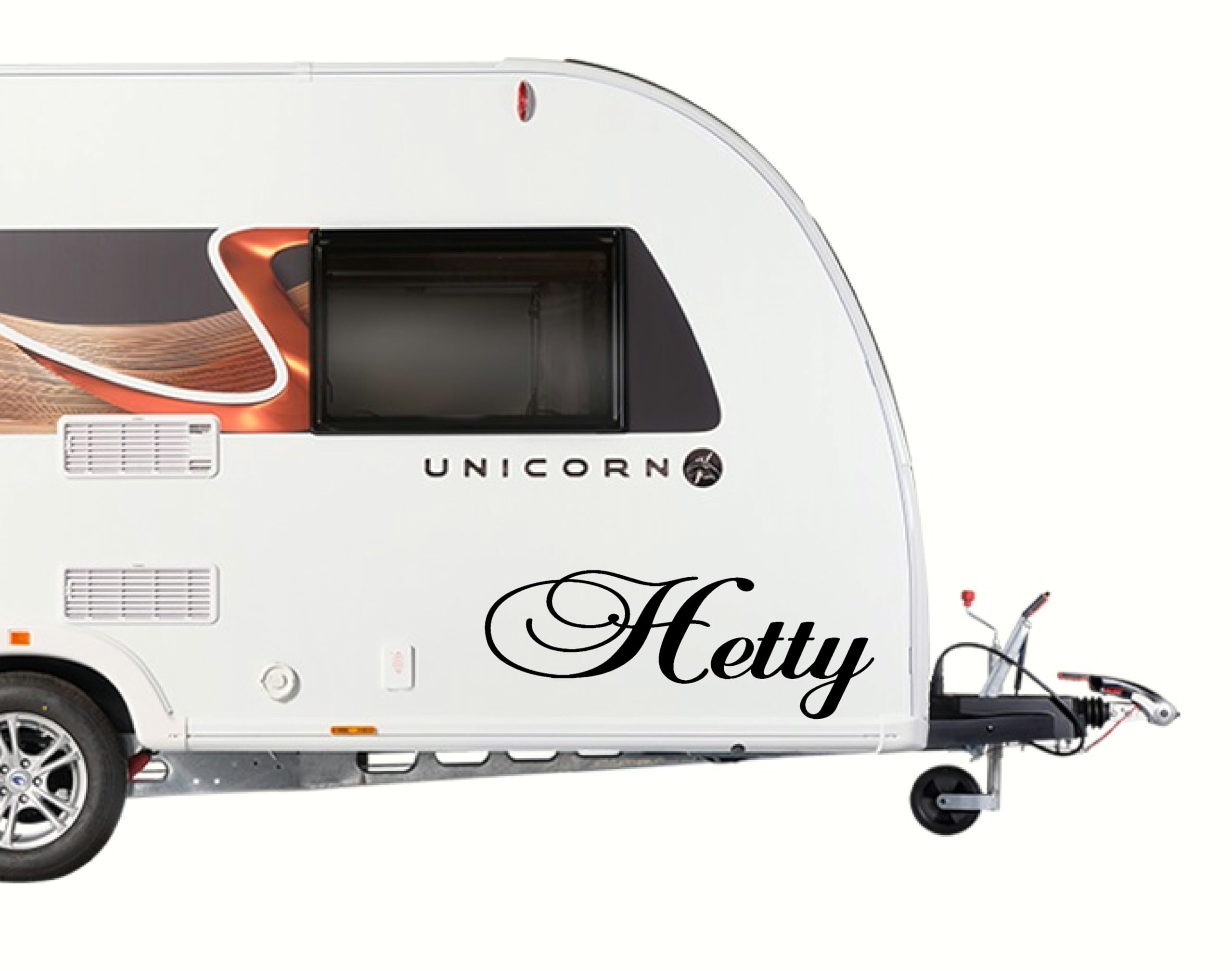 Teez Black Personalised Large Caravan Name Decal Sticker, Personalised Name For Caravan, Motorhome, Campervan Ft1