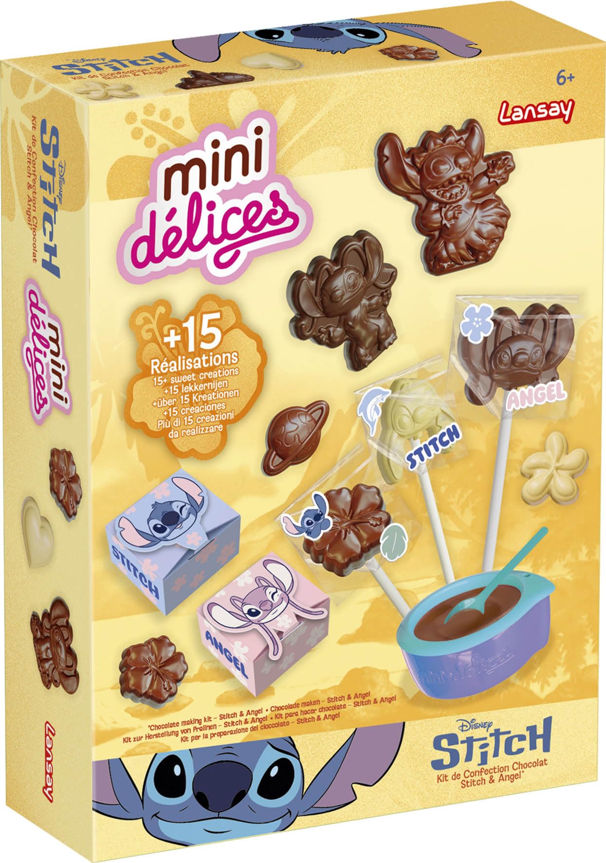 Lansay - Mini Delices - Taller de Chocolate - Stitch & Angel - Kit chocolatería Infantil con moldes y Accesorios - Chocolates con Forma de Stitch - Creación Dulce Desde 6 años — view 3