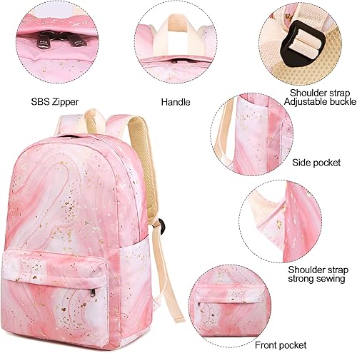 Miniatura 7 de BTOOP Mochilas escolares para adolescentes y niñas, mochila de lona ligera, juego de mochila escolar