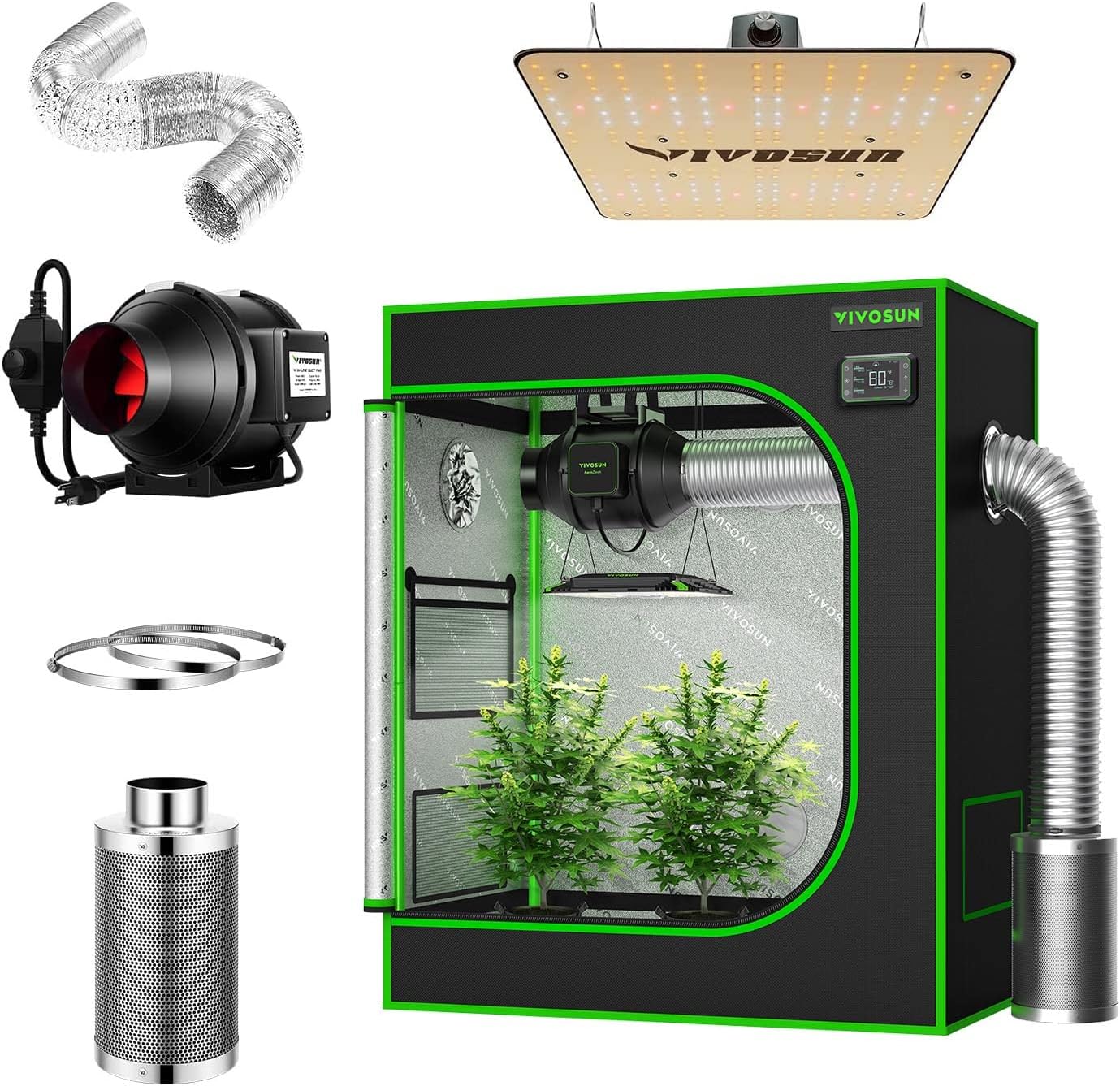 VIVOSUN 30"x18"x36" Grow Tent with VS1000 LED Grow Light