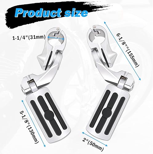 Miniatura 4 de Reposapiés de motocicleta para autopista para 1.25 pulgadas, repuesto para Harley Davidson Road Glide, Electra Glide, Road King, Street Glide