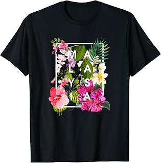 Flowers of Malaysia Word Art - Malaysian Pride T-Shirt