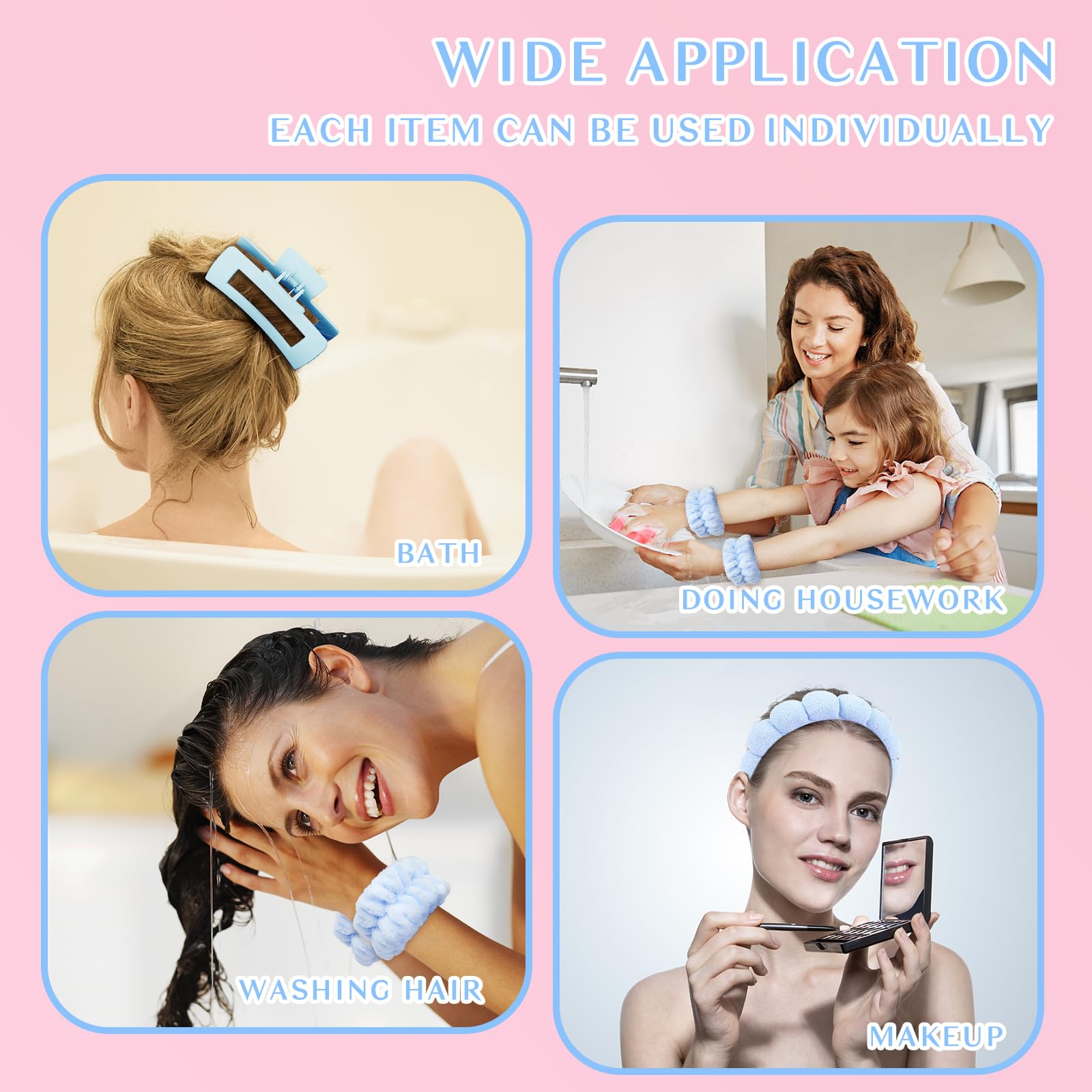 Amazon.com : Wecoe Spa Headband And Wristband Set Skincare  display picture 1