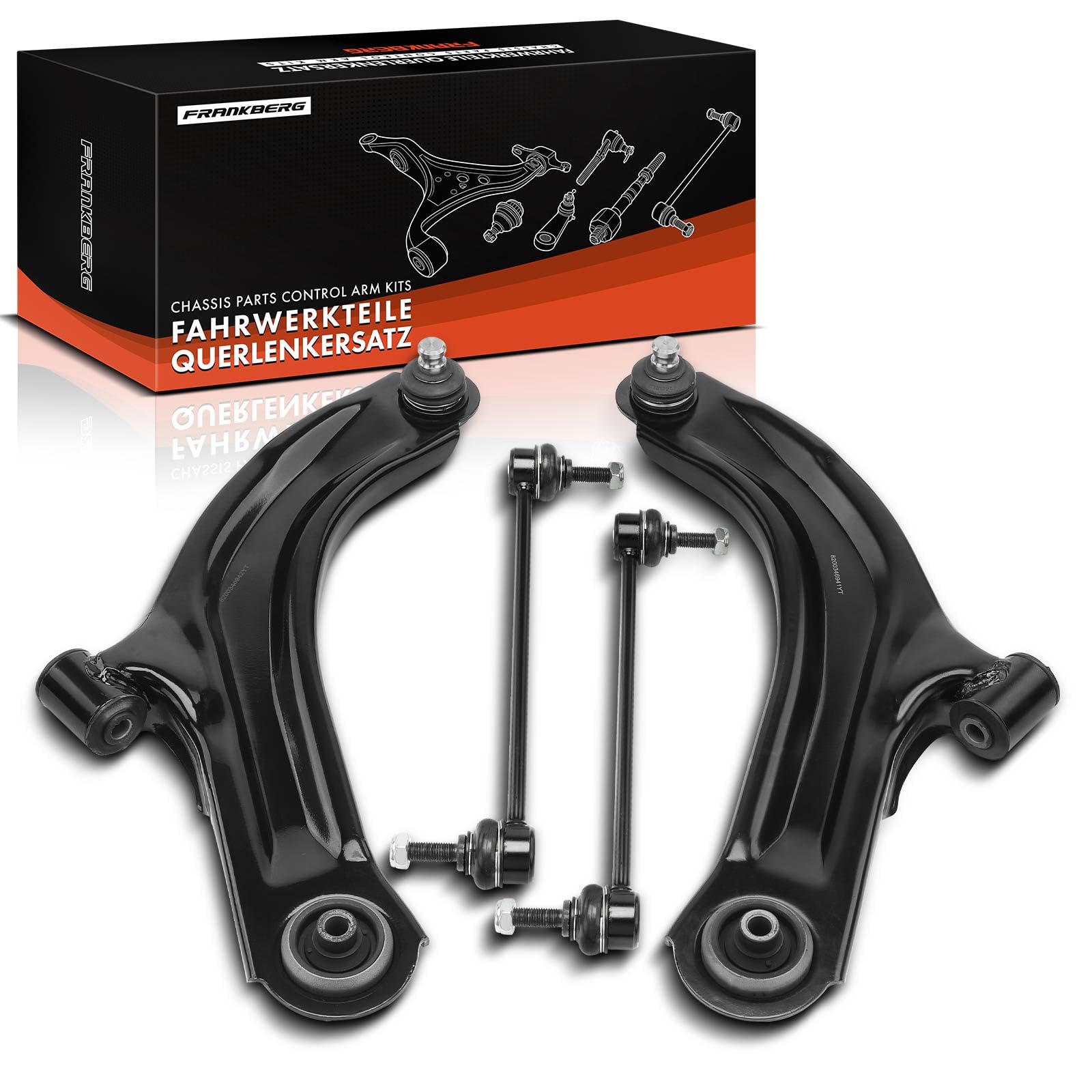 Frankberg 2x Braccio di controllo + 2x Asta di accoppiamento Compatibile con Clio III BR0/1 CR0/1 Clio III Grandtour KR0/1 Replace# 54618-AX600