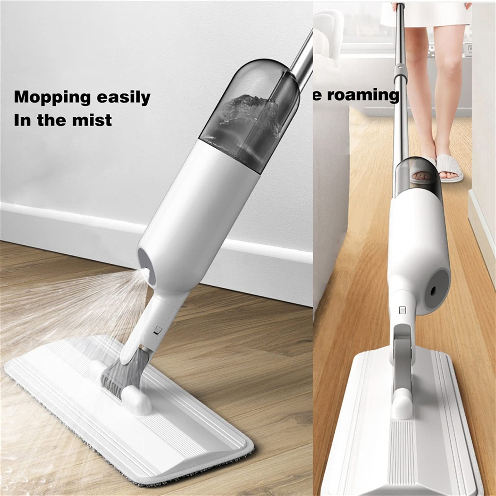Spray FRONE CON MOJA DE MICROFIBER MOP MOP de microfibra húmeda y seco Manija giratoria Fregona con 3 almohadillas Evite lavarse a mano Herramienta de limpieza de hogar ( Color : 1 Mop 1 Cloth )