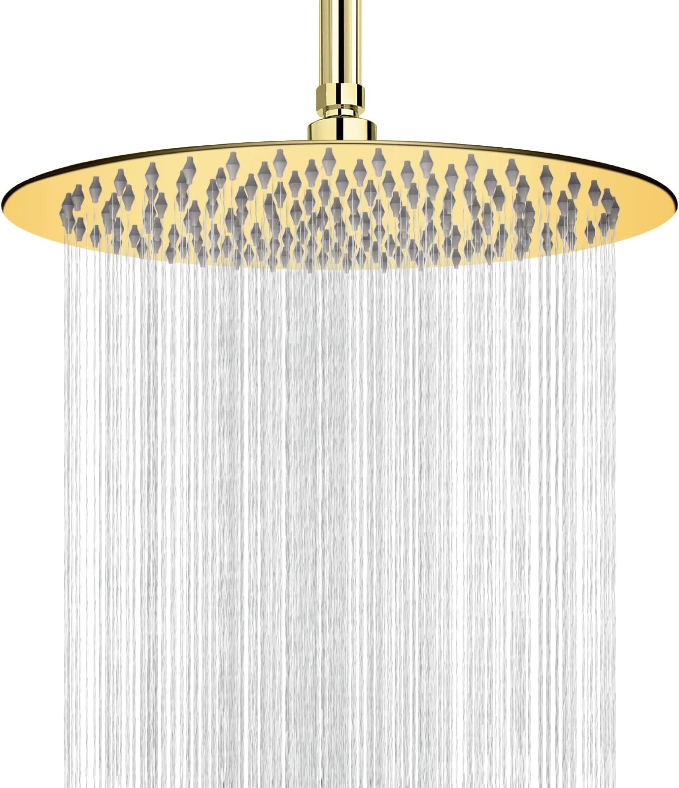 NearMoonRain Shower Head, Ultra-Thin Design-Pressure Boosting, Awesome Some Experience, Large High Flow Stainless Steel Rainfall Shower Head (12 Inch, Chrome Gold)