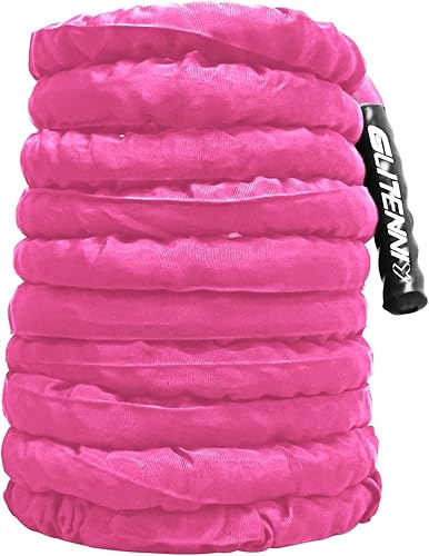 Cuerda de batalla rosa de 1 pulgada, 30 pies, cuerda de batalla para gimnasio en casa, ejercicio para entrenamiento de ejercicio, entrenamiento con