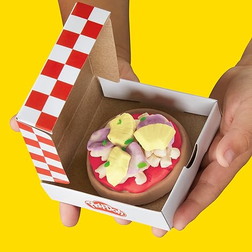 Miniatura 5 de Play-Doh Kitchen Creations - Juego de horno de pizza con 6 latas y 8 accesorios, suministros para el aula de regreso a clases, juguetes de comida y