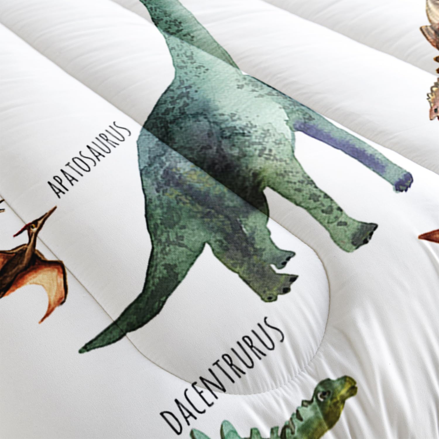 Dinosaur Comforter Set for Kids Teens and Adults Twin Size，Dinosaur Printed Quilt Set for Bedroom Soft Microfiber All Season Print Quilt Set with 1 Comforter and 2 Pillow Case
