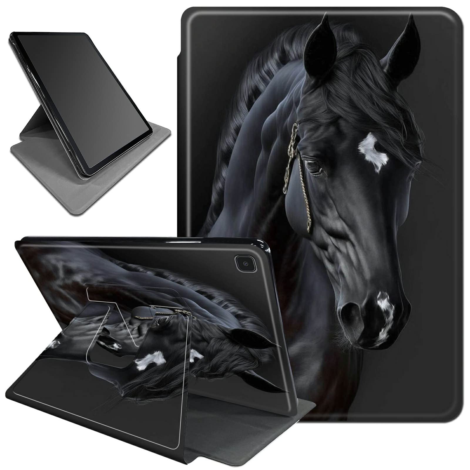 Rotating Case for Samsung Galaxy Tab A 10.1 Inch Model SM-T510/SM-T515 2019,360 Degree Rotating Smart Stand Fold Cover with Auto Wake/Sleep,Black