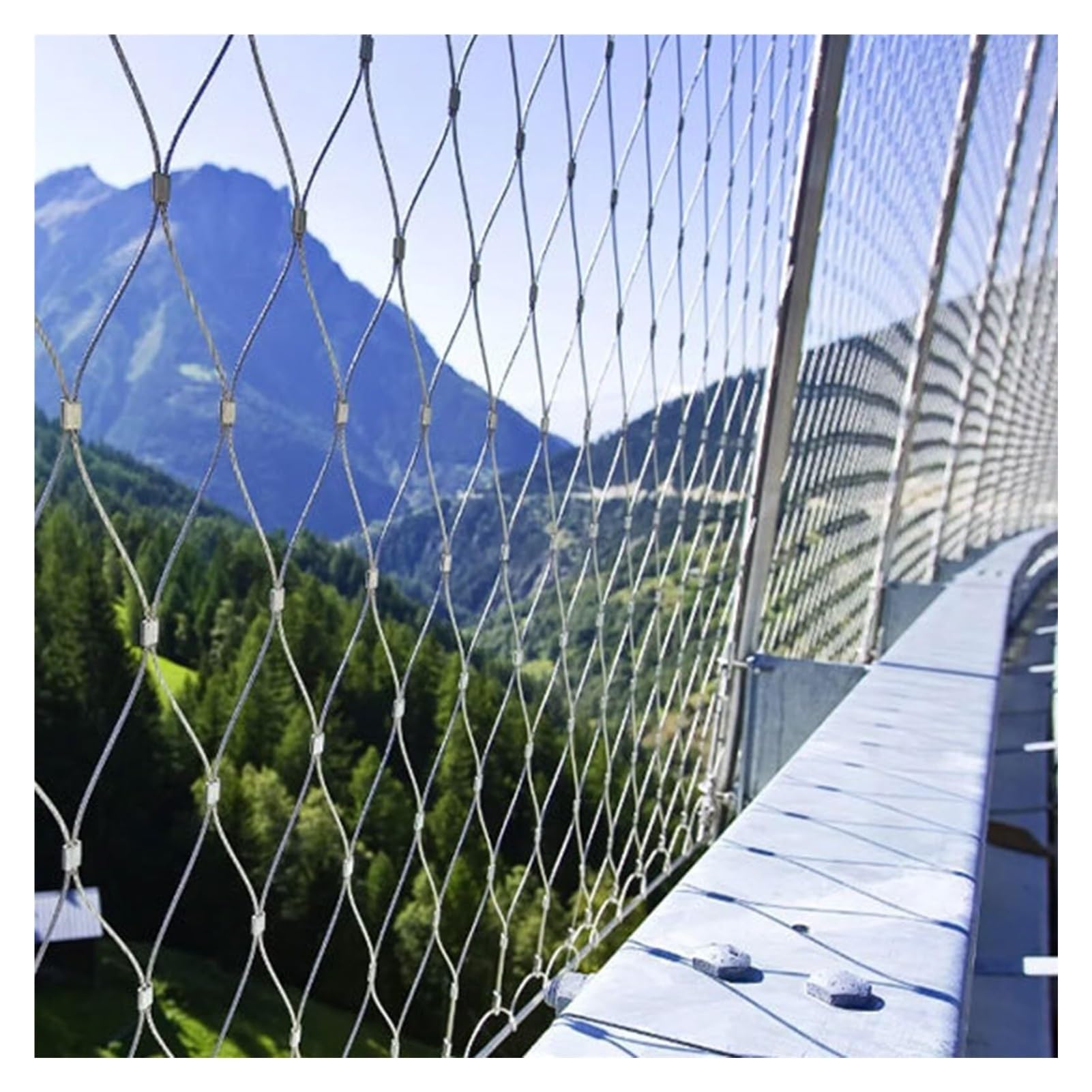 Elastyczna siatka ze stali nierdzewnej, bezpieczna siatka na balkon, zapobiega upadkom, siatka 8 cm / 2 mm duża wysokość dla zwierząt i drobiu (0,8 x 11 m) zabezpiecz swoją przestrzeń!
