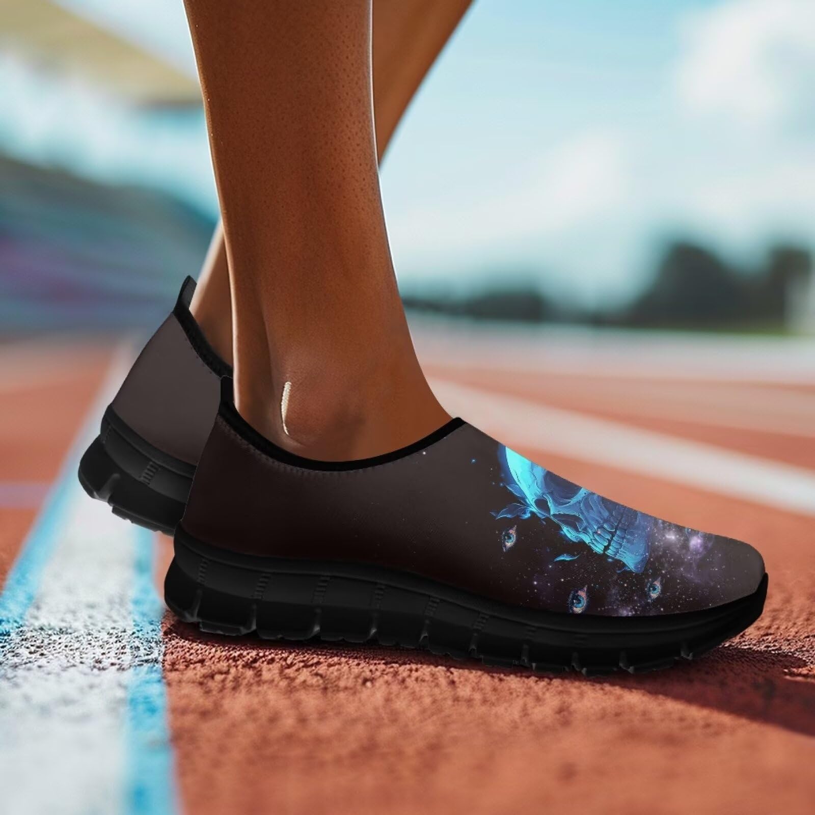 Scarpe da ginnastica da donna antiscivolo con supporto per arco leggero Appartamenti mocassini escursionismo escursionismo scarpe da corsa suola nera