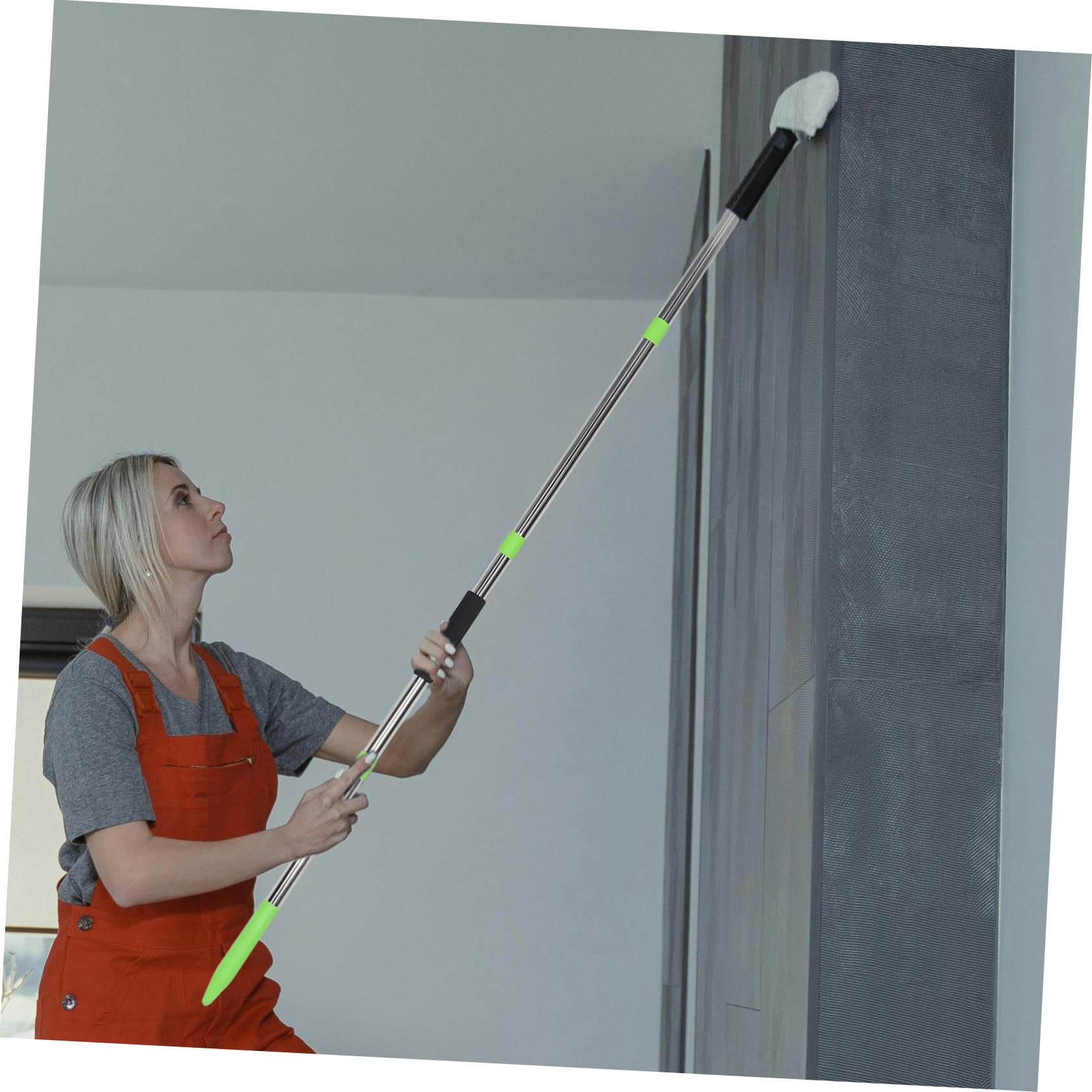 Sewroro 16 Piezas Varilla de Fregona Extensible de Acero Inoxidable con Estructura Desmontable, Compatibilidad para Limpieza en Hogar y Oficina, Poste Telescópico Resistente y Funcional