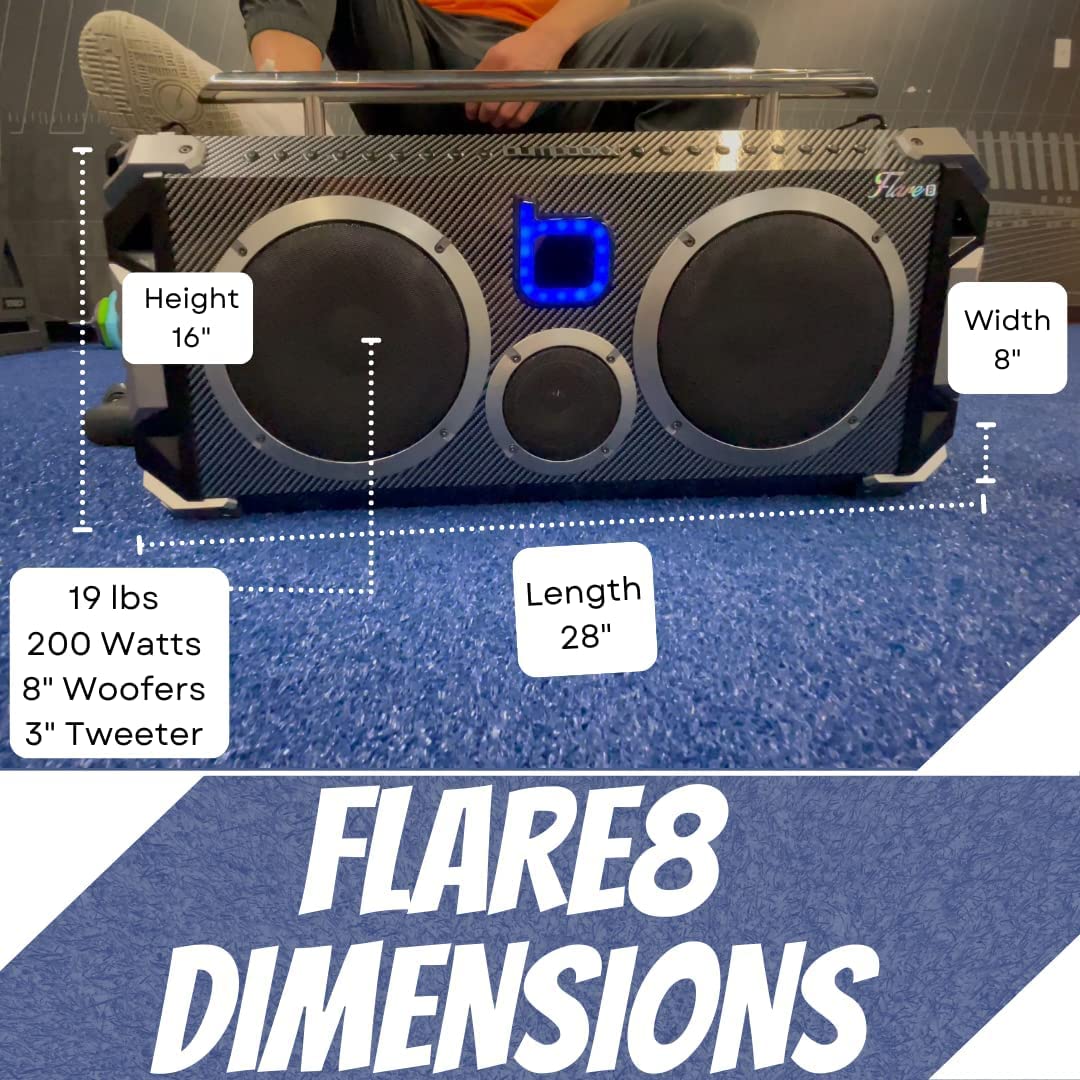 Bumpboxx Alto-falante portátil Bluetooth Boombox Flare8 Branco