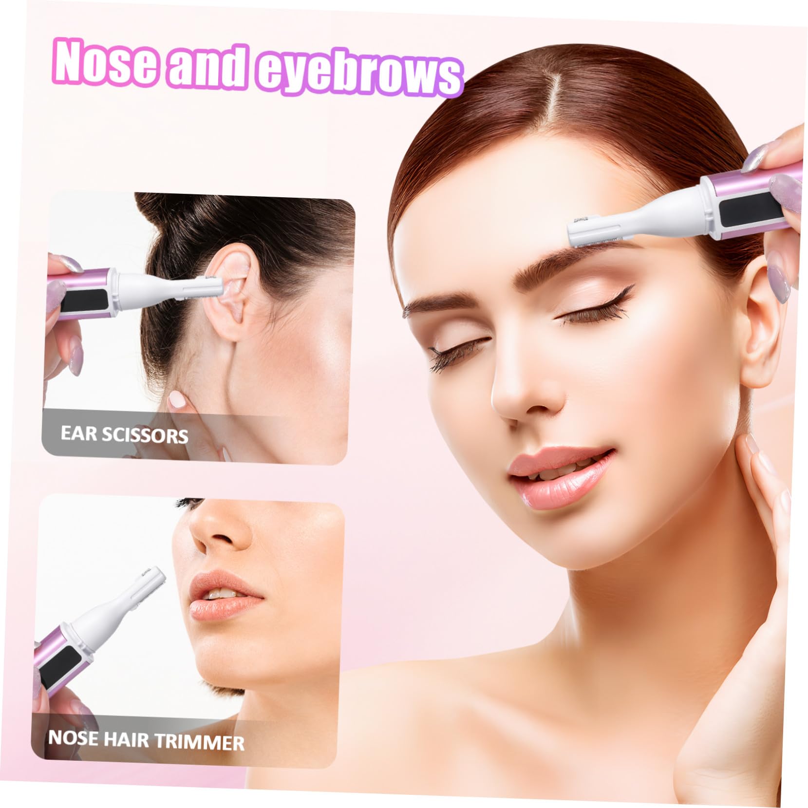 Homoyoyo Epilatore Elettrico Donna Ricaricabile USB Multifunzione con Display Digitale Velocità e Testina Sostituibile Trimmer Viso Naso Sopracciglia Portatile per Uso Quotidiano