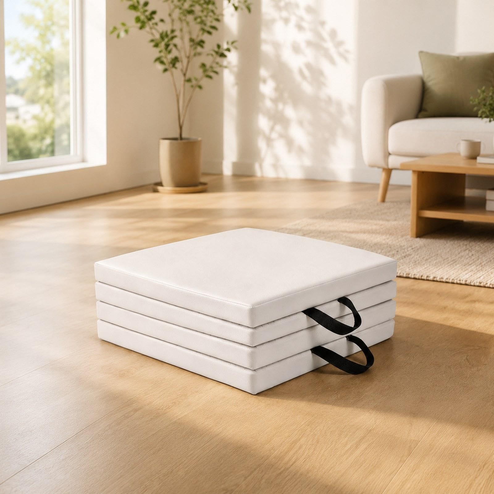 Yogamatte Faltbare Gymnastikmatte Trainingsmatte Fitnessmatte Platzsparend Kompakt Tragbar Komfortabel Anti Rutsch Aus PU für Zuhause Reise