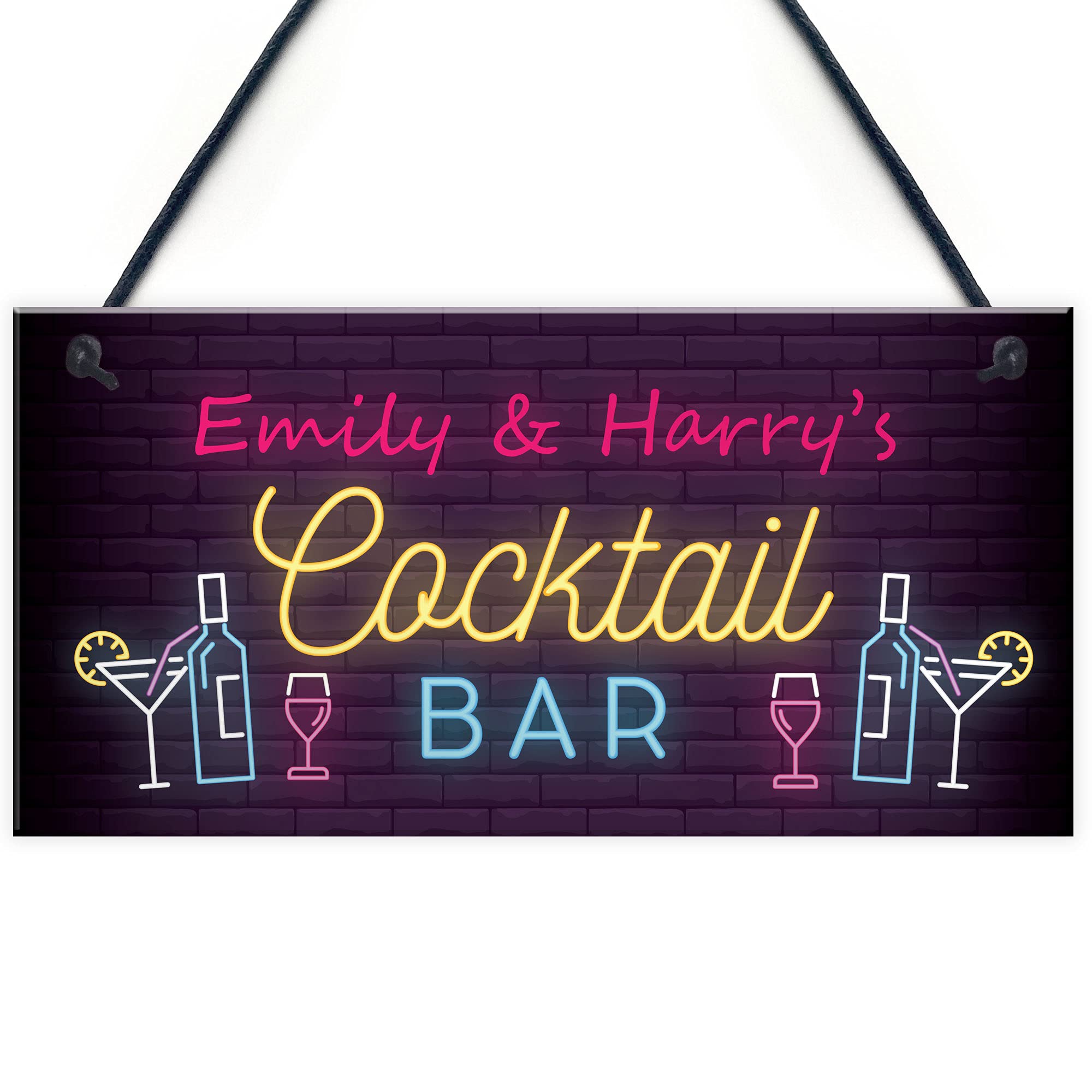 Red Ocean Cocktail Bar Personalised Sign For Home Bar Beer Gin Vodka Gifts Bar Plaques