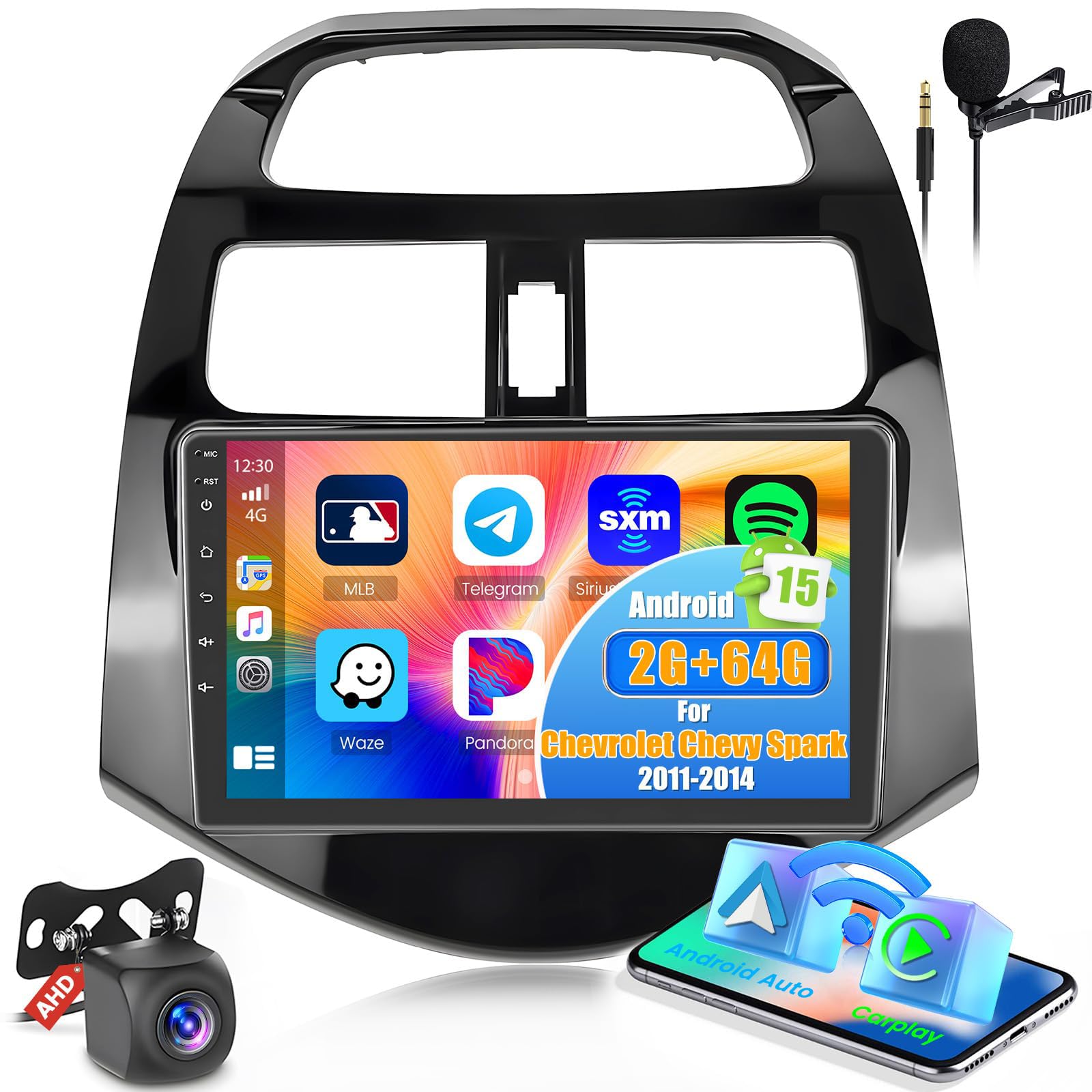 Autoradio Android 15" Pour Chevrolet Spark / Holden Barina (2010-2015) - GPS & CarPlay - Neuf