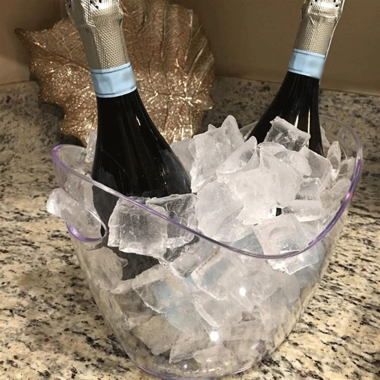 Cubo de Hielo Cubo de champán True Wine, Cubo Hielo Transparente for Interiores y Exteriores, for Bebidas for Fiestas, Capacidad for 4 Botellas Vino Cubo de Hielo frío para Barra