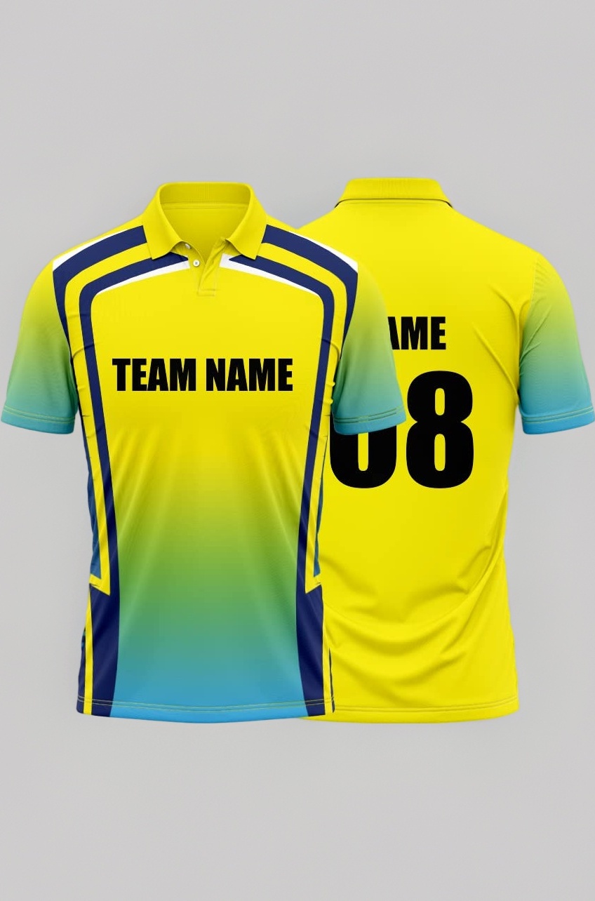 Cricket Polo Collar Sports Jersey for Men With Team Name and Number Printed | T-Shirt With Custom Name | DOdr1008-C01242023-C-POLO-28