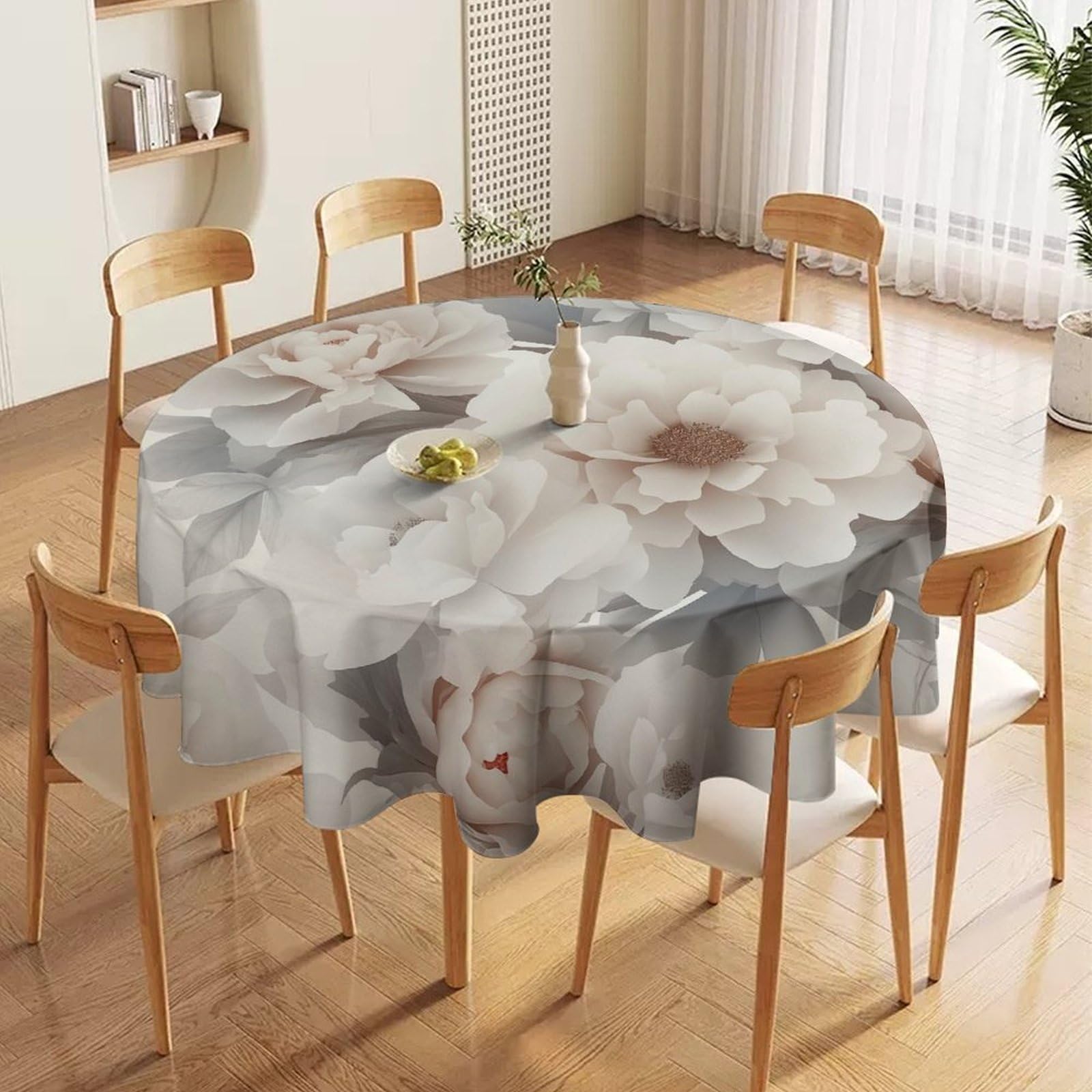 ORDOBO Round Table Cover -Blue Abstract Print Home Table Cover For Dinner Kitchen Holiday Outdoors Protect Table Waterproof Dust-Proof Decoration 177X177Cm