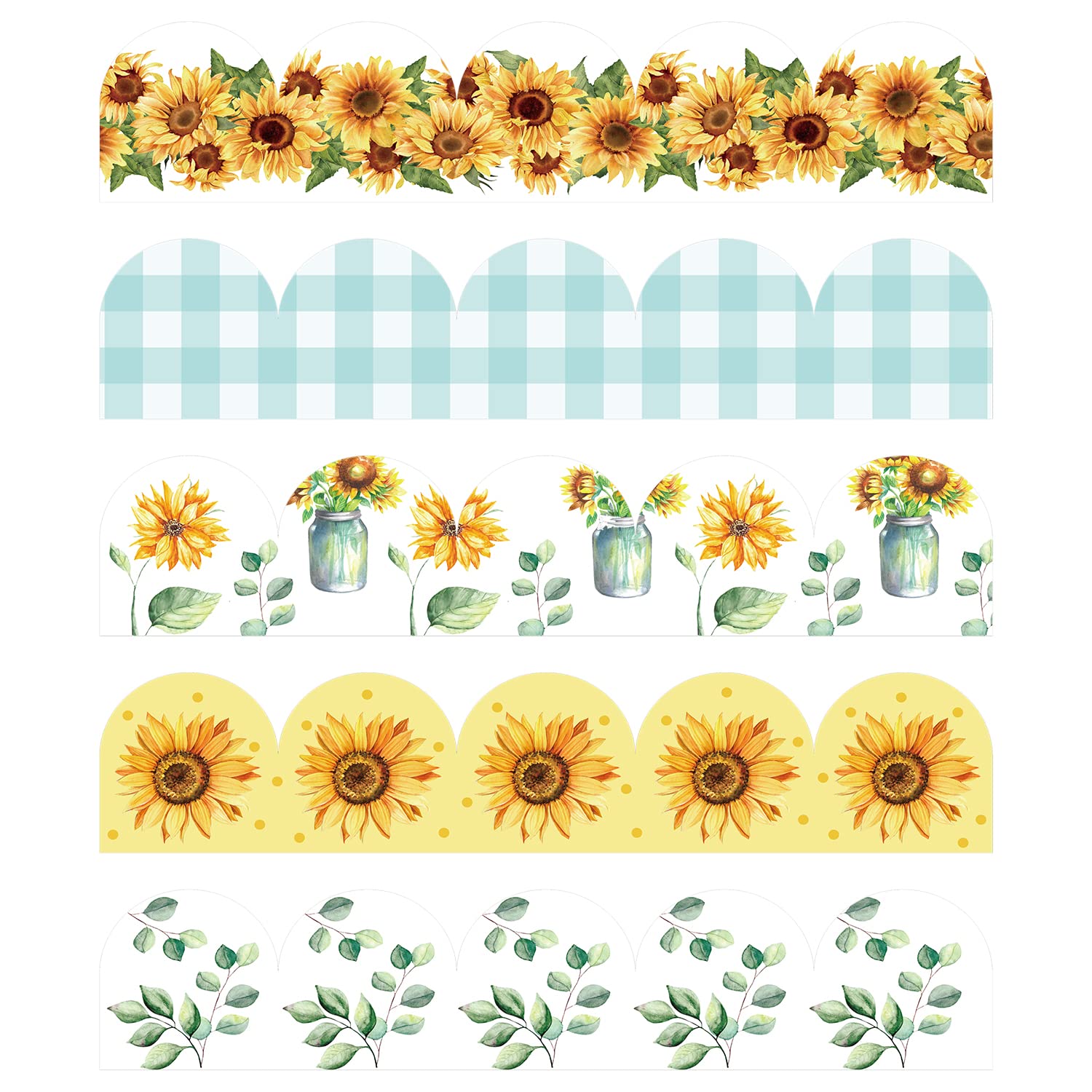 Buy Covienapp 69 ft Adhesive Bulletin Board Border Sunflower Eucalyptus