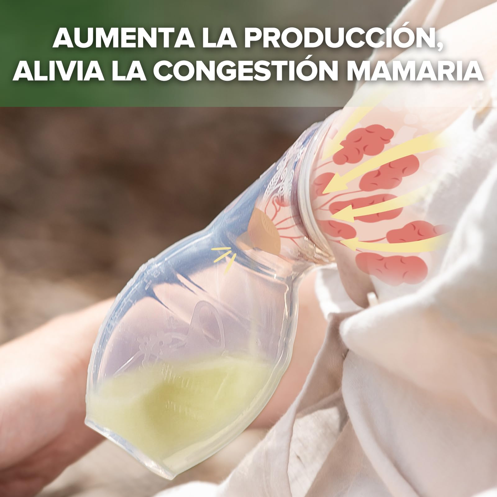 haakaa 100 ML Extractor de Leche Manual, Silicona Sacaleches Manual, Breast Pump, Saludable e Inofensivo