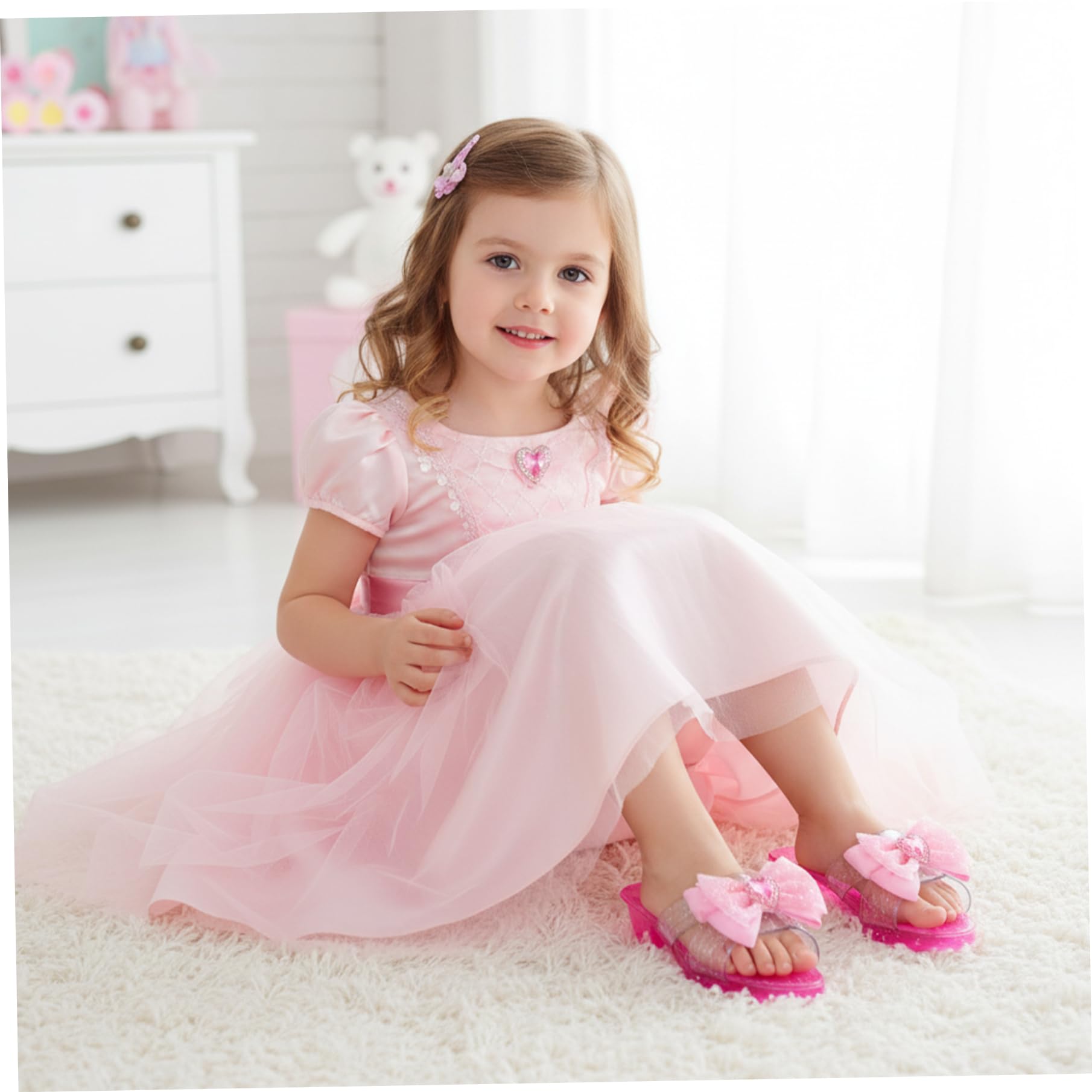 Scarpe da Principessa, 2 Paia di Scarpe Eleganti con Tacco Alto, Antiscivolo, Portatili, finte di Giocare con Tacchi in per Giochi e Giocattoli in Costume da Giorno per Personaggi scolas