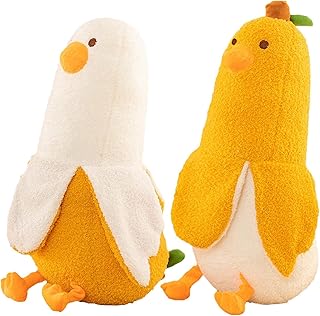Brinquedo de pelúcia de pato banana, boneca de pelúcia de bicho de pelúcia de pato fofo, mini almofada de pelúcia macia com enchimento de algodão, pelúcia de pato de banana macio e fofo, para presentes infantis e decoração de casa