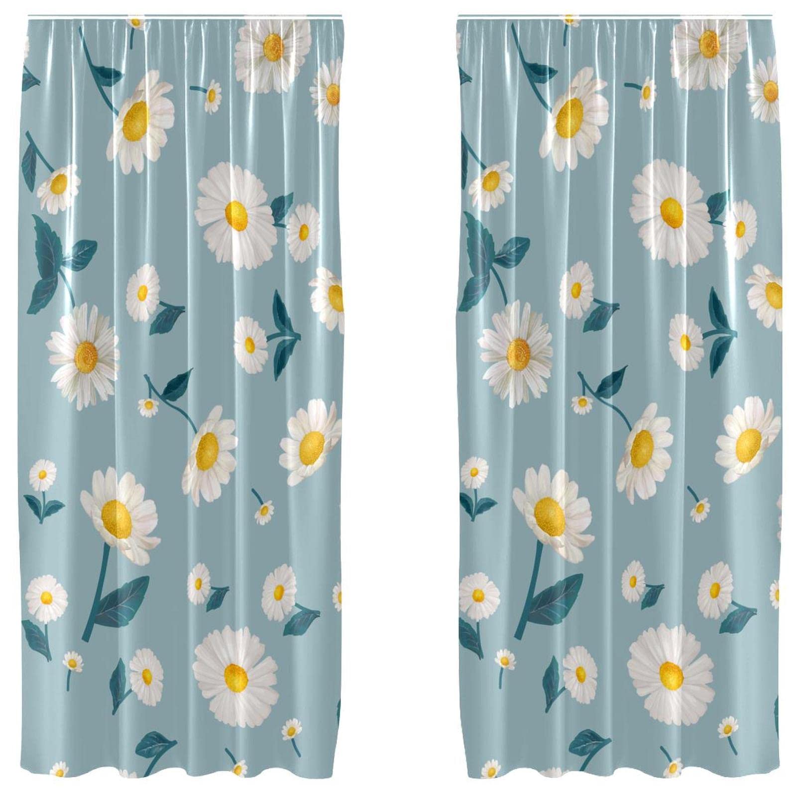 Cortinas opacas de margaritas para dormir sin luz de día 1