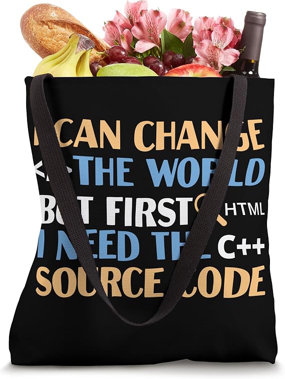 Funny Source Code Programming Design Tote Bag