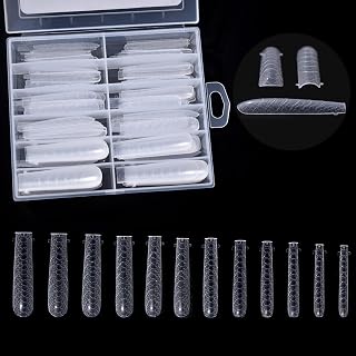KADS 120Pcs Snake Print Nail Extension Forms – Dual Forms for Gel & Acrylic, Full Cover Tips 12 Sizes Reusable Nail Molds for DIY Manicure & Professional Extensions (Thin Square, 120 Pcs)