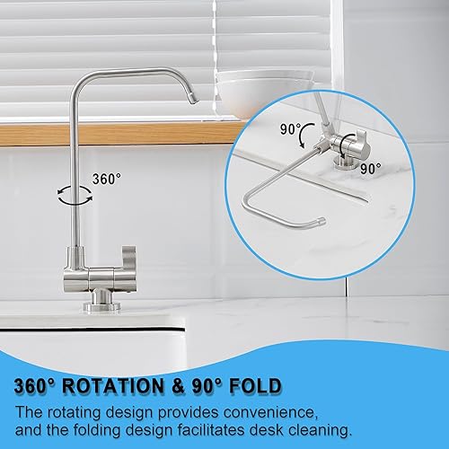 Miniatura 3 de ErSi Grifo de filtro de agua, grifo de agua potable de ósmosis inversa, grifo giratorio plegable para ventana de apertura interior, barra de cocina,