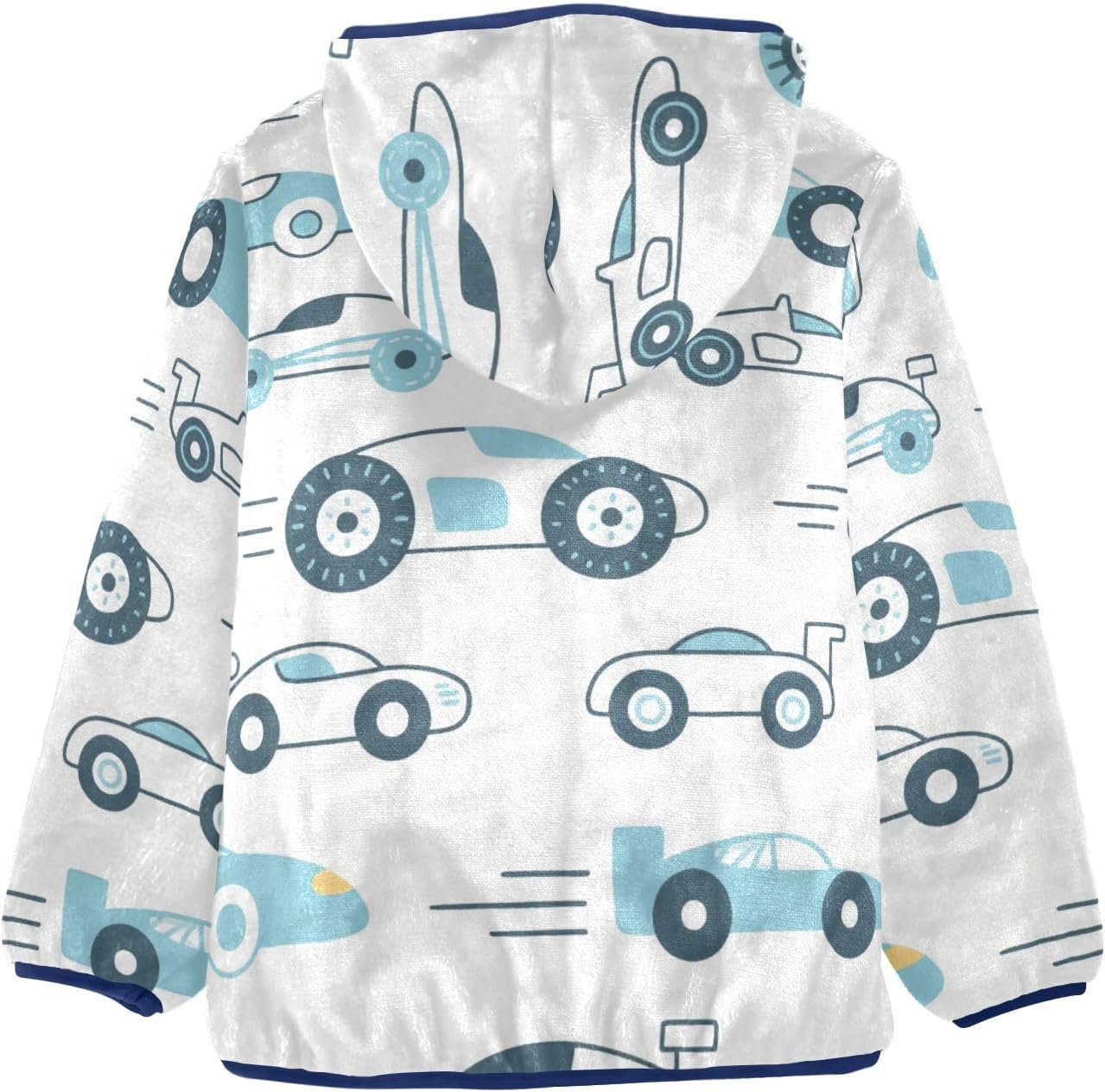 Baby Blue Cars Pattern Boys Zip Sweatshirt Children Clothing Navy Blue Baby Boys Fall Fleece Jacket