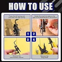 Vista 6 de Glarks 3 piezas de herramienta de sujeción de embrague de CA ajustable, soporte de embrague y alicates de anillo de presión 4 en 1 con kit