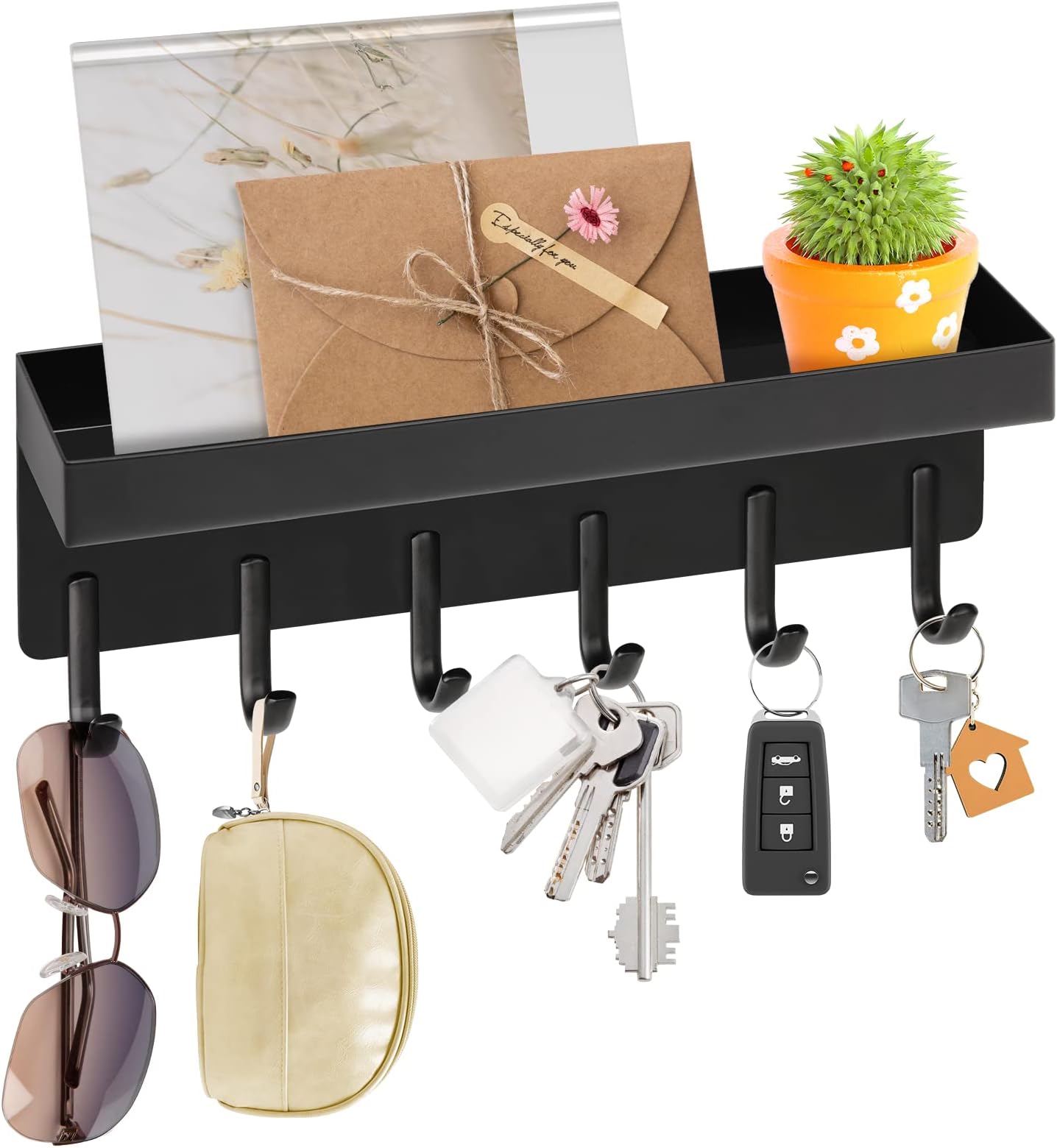 Deco Brothers Wall Key Holder and Mail Organizer, Bronze