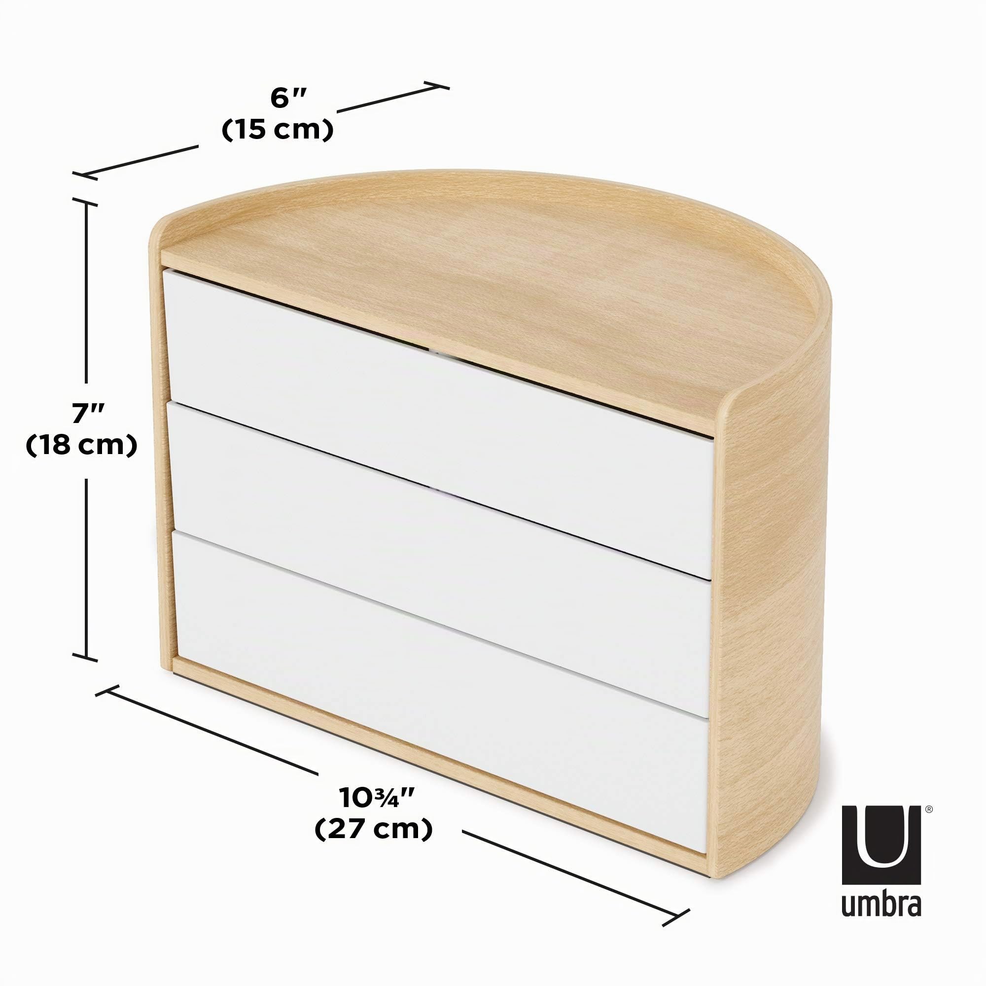 Umbra Moona Portagioie, Compensato, Bianco/naturale